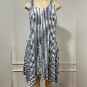 Striped Blue and White Swim Cover-Up